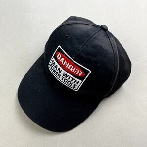 Vintage Dad Father Hat Cap Snapback Black Adjustable Danger Power Tool Handyman